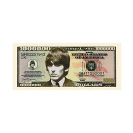 American Art Classics George Harrison Million Dollar Bill in Currency Protector - Best Gift for Beatles Fans