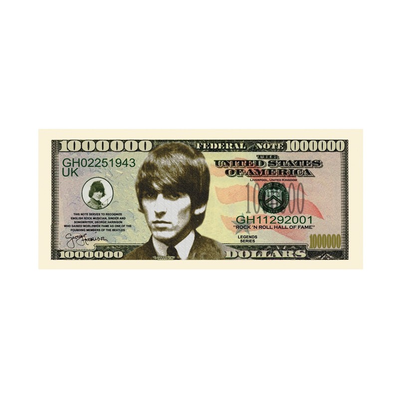 American Art Classics George Harrison Million Dollar Bill in Currency