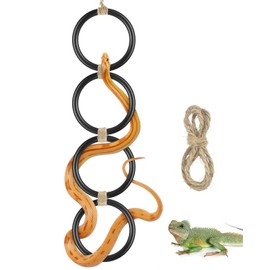 DBNESS Snake Climbing Rings, Ball Python Enclosure Enrichment Ring, Adjustable Playground Terrarium Decor Accessories for Corn Snakes, Garter Snakes, Iguana, Lizards, Chameleons, Parrot(Black)