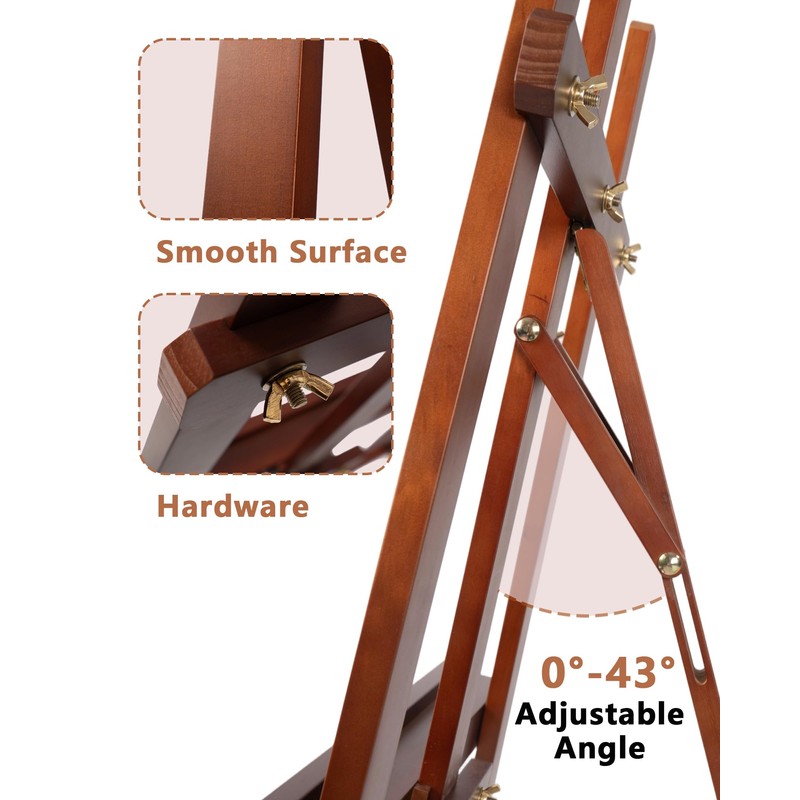 DJAR Wooden Art Easel for Painting,Adjustable Pine Wood Floor Easels