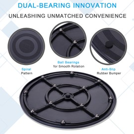 8 Inch Lazy Susan Turntable Organizer, Eichzer Premium Heavy Duty Rotating Swivel Stand with Steel Ball Bearings for Model/Rotating Plants/Crafts Stand/TV/Monitor/Laptop (360˚ Rotation)