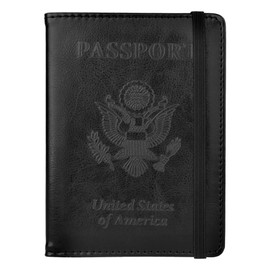 Passport and Vaccine Card Holder Combo,Passport Holder Passport Case Passport Card Holder Passport Cover Passport Wallet Rfid Passport Holder Family Passport Holder Passport Holder for Women Men,Black