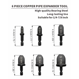 Tube Expander,HVAC Repairing Pipe Swaging Tool,Tube Expander Tool for Expanding Pipe Sizes 1/4'',3/8'',1/2'',5/8'',3/4'',7/8",Copper Pipe Expander Tool for HVAC Air Conditioner Repairing