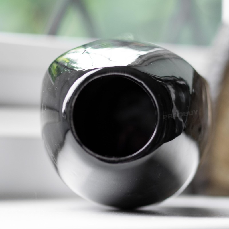 Black 23.5cm Tall Ceramic Face Flower Vase