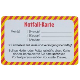Haustierherz Pet Emergency Card - Emergency ID for Dogs & Cats - Waterproof - Credit Card Size, for Wallet, Car, Keychain, Set of 5 Safety Gadget for Pets