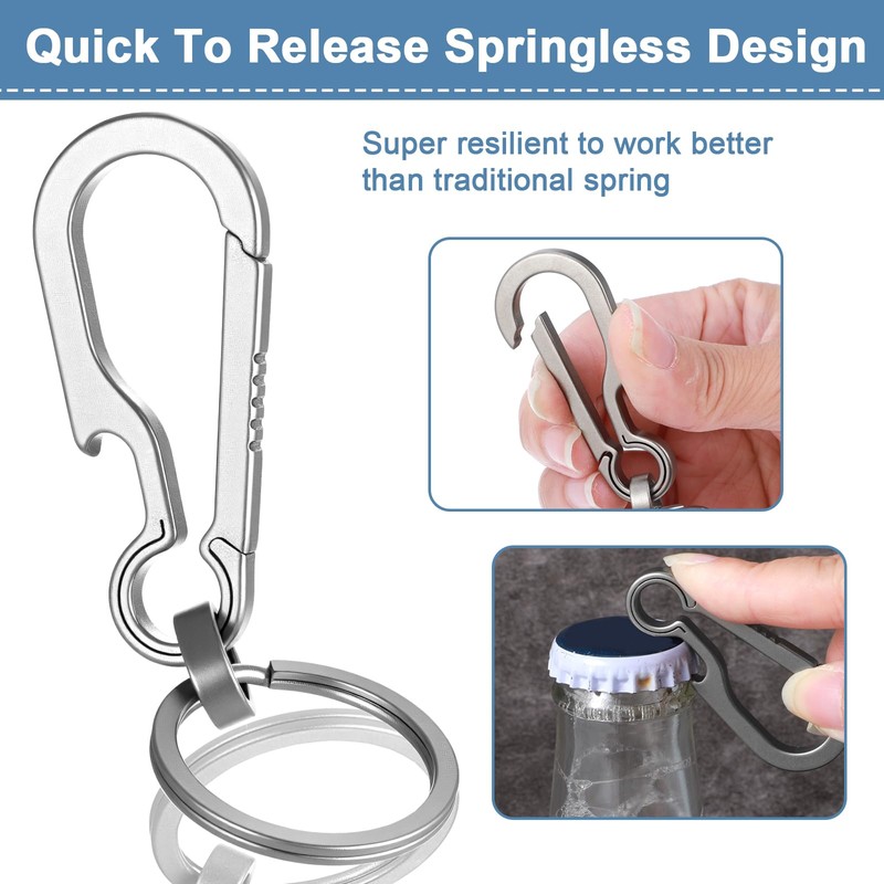WJIAAA Key Chain Clip Titanium Carabiner Keychain,Quick Release Heavy Duty