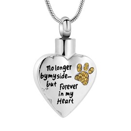 memorial jewelry Your Wings Were Ready But My Heart Was Not Stainless Steel Carved Locket Cremation Urn Necklace for Pet Dog Cat, Stainless Steel, No Gemstone