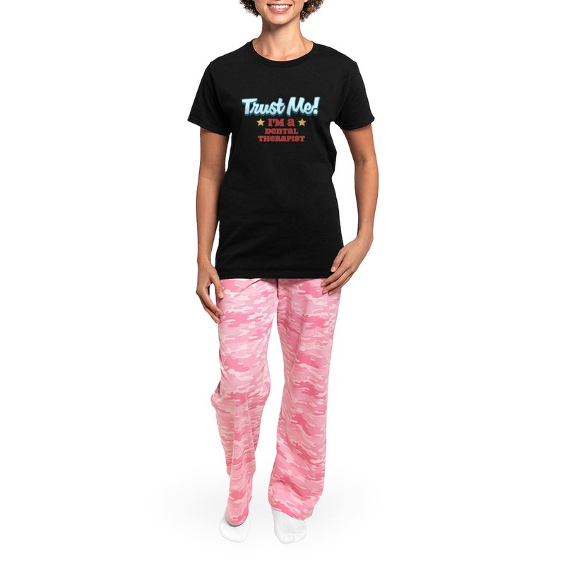 CafePress Trust Me Dental Therapist Women's Dark Pajamas Womens Novelty