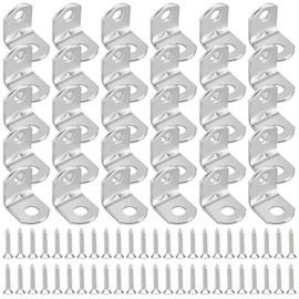 Asheyya 30 Pcs L Shaped Small Shelf Brackets for Wood, 20 X 20 X 16mm Metal Angle Corner Bracket