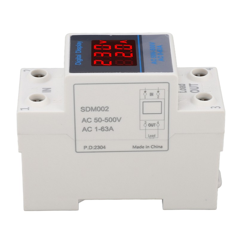 Voltage Current Meter Din Rail Double Display Display Monitor Single