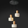 LBSQJ Modern Pendant Lights Cement White Chandelier Wooden Ceiling Lamps