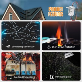 Pjerjzn Solar Panel Disconnect Switch 1000V DC/AC 20A PV Disconnect Switch Outdoor Miniature Circuit Breaker IP65 More Space Quick Installation for Solar PV Array Homes Battery (1000V 20 Amp)