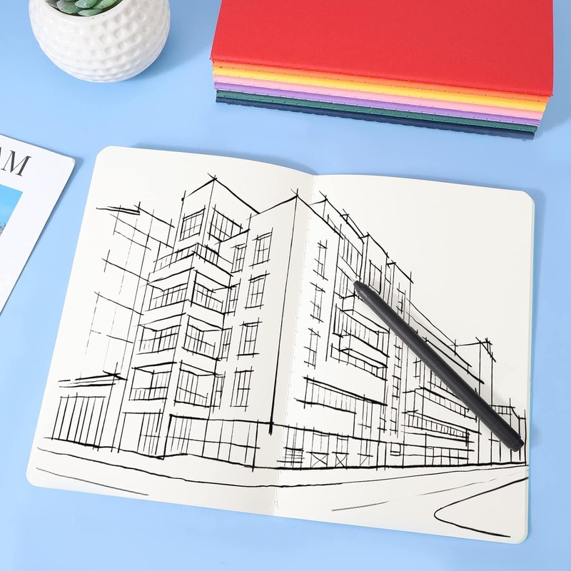 Yarotm Plain Notebook A5-16PCS Colorful Blank Notebooks Bulk - 14x21cm