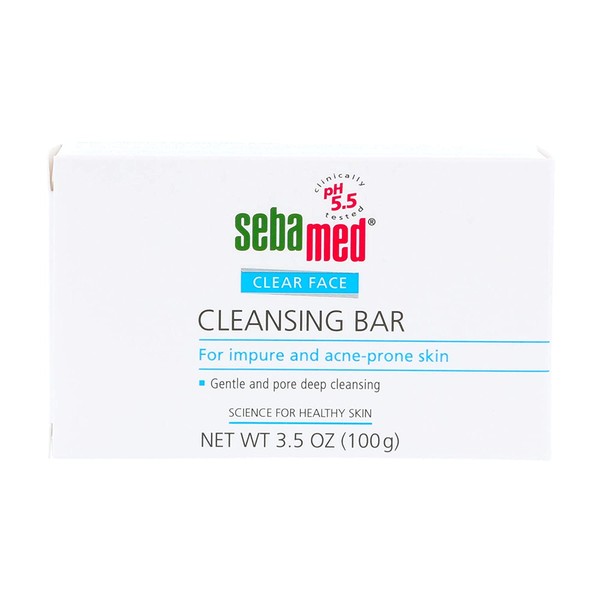Sebamed Clear Face Teenage Cleansing Bar 100g - Effectively Reduces Pimples and Blackheads - For Impure and Acne Prone Skin (Pack of 6)