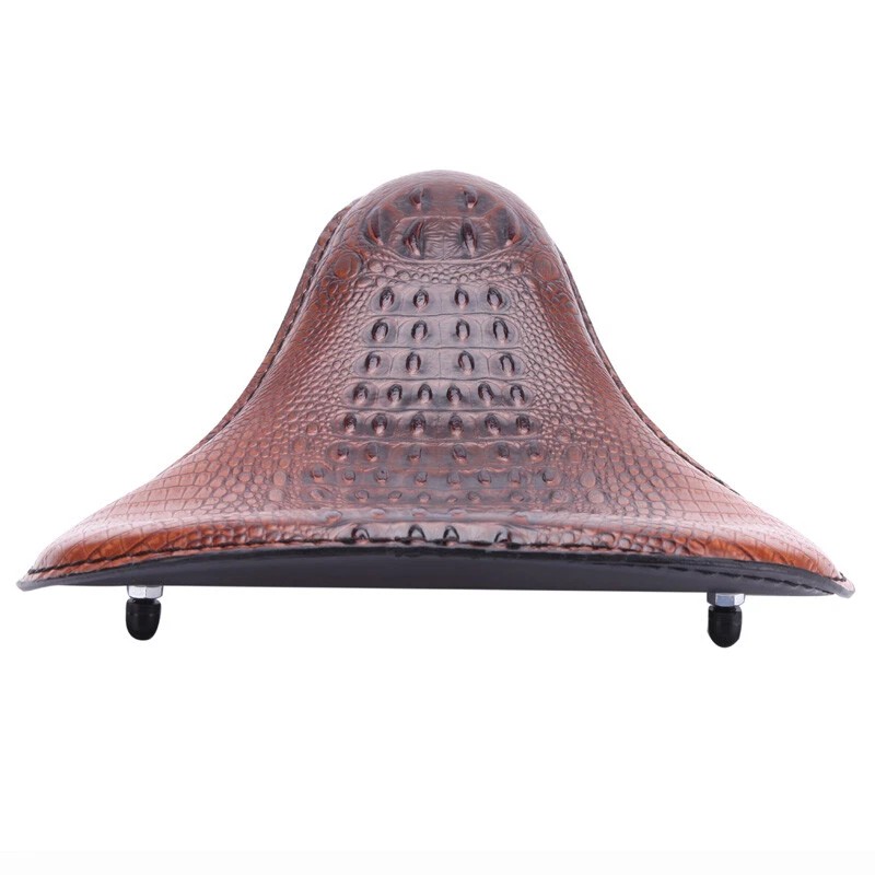 KEEPDSGN Retro Alligator Motorcycle Leather Solo Driver Seat for Harley