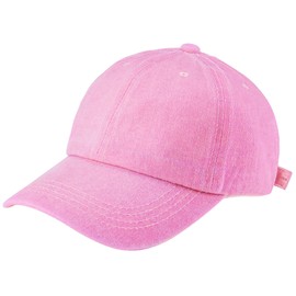 Eohak Kids Distresed-Washed Baseball Hat Infant Toddler Baby Boy Girl Hats Distresed for 2-8 Years Pink