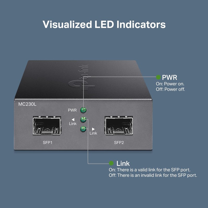 TP-Link MC230L | Gigabit SFP to SFP Fiber Media Converter