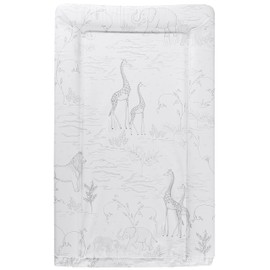 Babycurls Baby Changing Mat with Foam Raised Soft Edges for Babies from Birth Upwards Wipe Clean and Waterproof Nappy Change Pad 76 x 45cm (Safari Sketches)