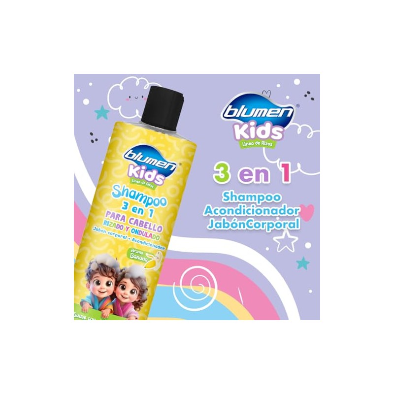 BLUMEN KIDS Shampoo 3en1 para Cabello Rizado y Ondulado 400