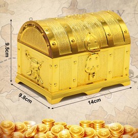Pirate Treasure Chest Retro Treasure Chest Children's Birthday, Plastic Pirate Treasure Chest for Children Party Bag, Treasure Box Pirate Treasure Party, Small Price Organiser for Children, Storage