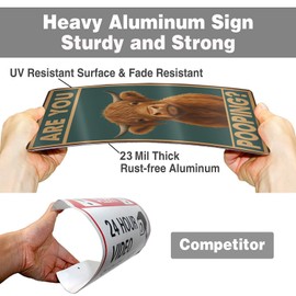 Funny Highland Cow Bathroom Sign – “Are You Pooping?” Vintage Western Tin Wall Decor for Restroom, Toilet or Farmhouse – 8" x 12" Metal Sign