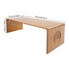 choayun 39.4 in Foldable Coffee Table, Bamboo Folding Floor Table,