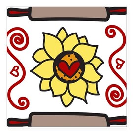 CafePress Rolling Pins Square Car Magnet 3 X 3 Square Car Magnet, Magnetic Bumper Display