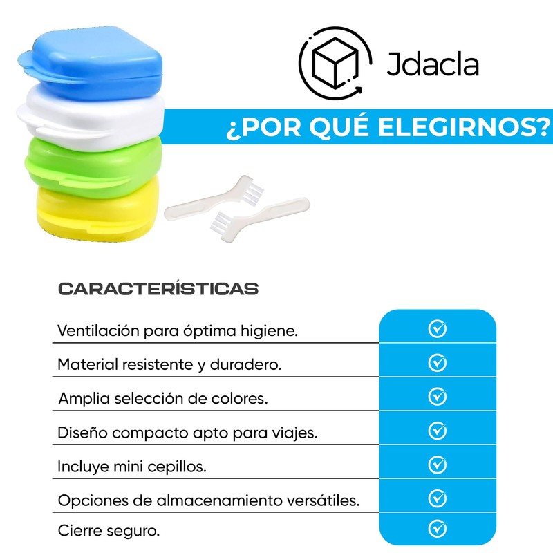 Jdacla Packung mit 4 Boxen für Zahnschiene + 2 Mini-Geschenkbürsten