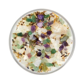 Healing Energy Candle by New Moon Beginnings - Negative Energy Cleansing - Soy Aromatherapy Candle - Handmade Candle with Crystals & Herbs - Energy Healing Candle - 21oz Glass Jar