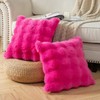 YAERTUN Pack of 2 Hot Pink Thick Soft Wool Decorative