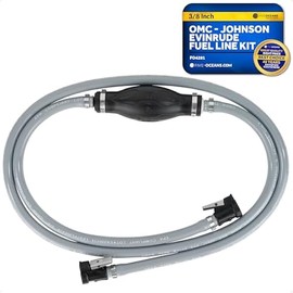 Five Oceans 3/8-Inch Marine Fuel Line for OMC/Johnson/Evinrude, 6-Foot Length, Leakproof, Reinforced Rubber, Compatible Ethanol Blended Fuels - FO4281