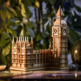 Little Story Wooden Puzzle Educational Model 3D Set Do Self for Children Adults Gift (Big Ben)