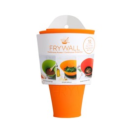 Frywall Splatter Screen Alternative 10" - Stops Grease Splatter Without Trapping steam - Continuous Access - Dishwasher Safe - Compact Storage (Orange)