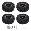 4Pcs Brass Wheel Tire Set 1.2in Hub Replacement for Traxxas