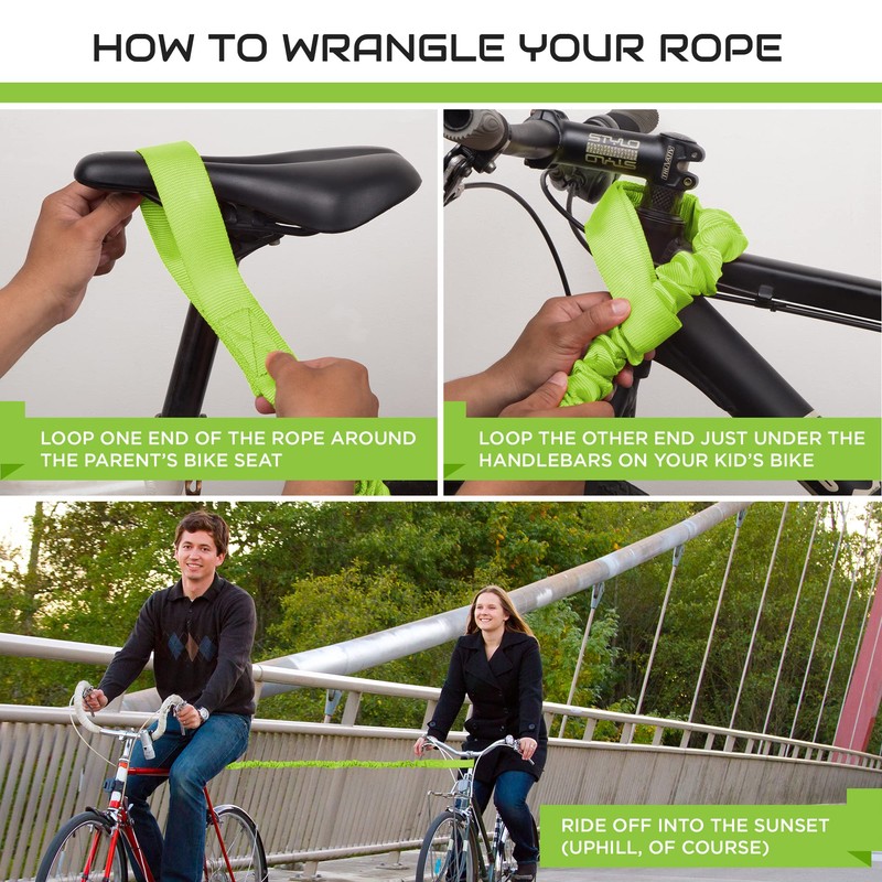 Cibi Bike Bungee Tow Rope - Heavy-Duty Uphill Cyclist Tow