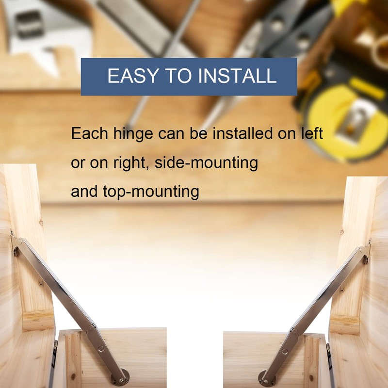 200N-60lbs Chest Heavy Duty Soft Close Lid Support Hinges Large