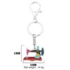 DOWAY Cute Enamel Sewing Machine Keychain Key Chains Ring for
