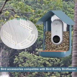 PIAOLGYI Perch and Tall Fence for Bird Buddy Birdfeeder,Accessories Compatible with Bird Buddy Birdhouse(White)
