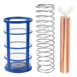 GDW Copper Anode Replacement Kit Solar Pool Replacement Copper Anode - 4.13 x 0.71 Inch Threaded M6,Includes Copper Anode/Threaded Basket/Spring/Wing Screw （4 Pcs