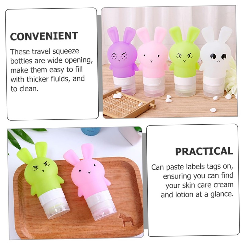IWOWHERO 3pcs Leak Shampoo Bottle Travel Toiletries Bottles Lotion Squeeze
