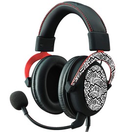 MightySkins Skin Compatible with Kingston HyperX Cloud II Gaming Headset - Abstract Black | Protective, Durable, and Unique Vinyl Decal wrap Cover | Easy to Apply, Remove | Made in The USA