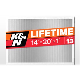 K&N 14X20X1 HVAC Furnace Air Filter, Lasts a Lifetime, Washable, Merv 13, the Last HVAC Filter You Will Ever Buy, Breathe Safely at Home or in the Office, HVC-13-11420