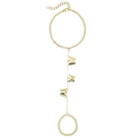 Ring Bracelet Hand Chain,Bracelet Ring Hand Chain Gold Bracelets for Women,Gold Plated Finger Bracelets,Trendy Stuff Rings Hands Chains Dainty Chains Hands Jewelry Gifts