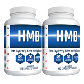 PROLINE PROLINE HMB Capsules | 3000mg HMB (Beta-Hydroxy Beta-Methylbutyrate), 750mg Per Capsule | HMB Leucine Supplement for Muscle Growth, Recovery, Muscle Soreness, Strength | 120 Capsules (Pack of 2)