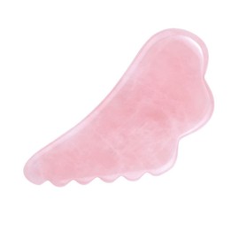 LALAFINA Quartz Wing Scraping Board Guasha Comb Crystal Gua Sha Wilding Gua Sha Facial Massager Crystal Scraping Plate Pink Crystal Jade Face Plate Natural