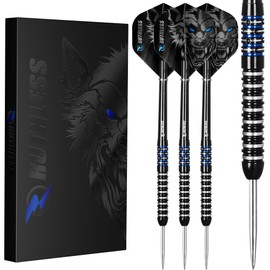 RUTHLESS | Animal Darts Set | Steel Tip | 90% Tungsten Barrel | Dart Flights and Stems Included | Available in Multiple Designs and Weights. (Wolf, 24g)