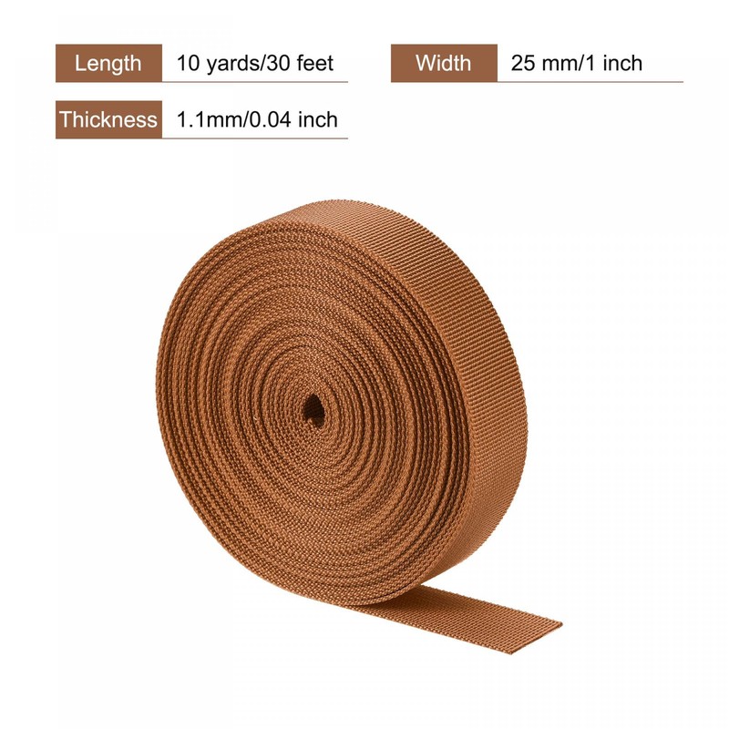 sourcing map Flat Nylon Webbing Strap 1 Inch 10 Yards