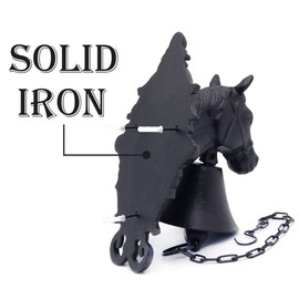 HTTMT- Horse Head Upstreet Outdoor Dinner Bell Made For Ranch House Family Front Door Interior Exterior Décor | Wall Hanging Mount Heavy Cast Solid Iron Handcrafted Antique Doorbell [P/N: ET-BELL001]