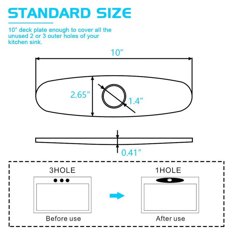 sink hole cover, escutcheon plate WEWE stainless steel deck plate