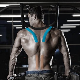 Kinesiology Tape 1/2 /5 Rolls Physio Relieve Muscle Soreness and Strain Shoulders Wrists Knees Ankles Elastic Waterproof Good Air Permeability Hypoallergenic 2 inch x 16 Foot White by SOONGO